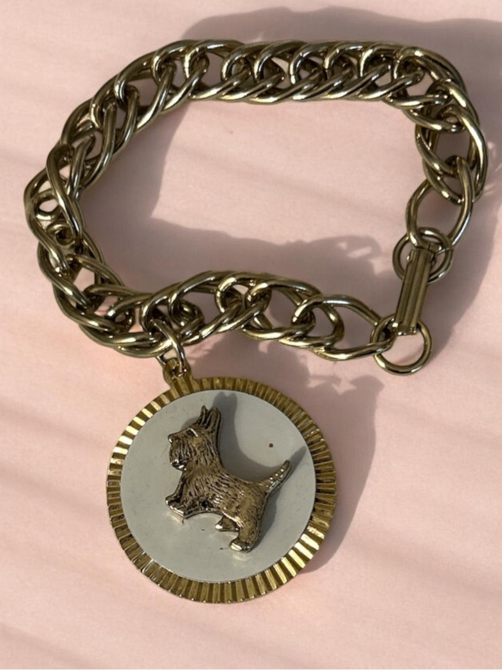 Vintage John Wind RARE “Scotty” Large Medallion Charm Bracelet